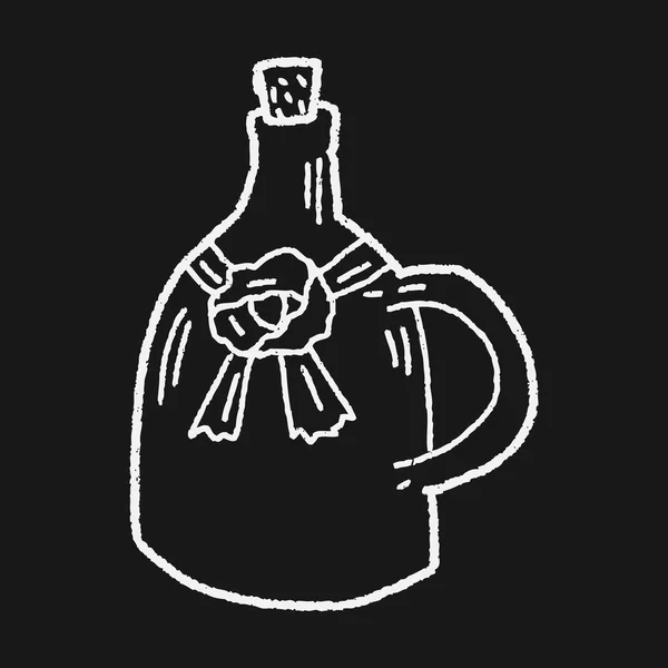 Doodle garrafa de vinho —  Vetores de Stock