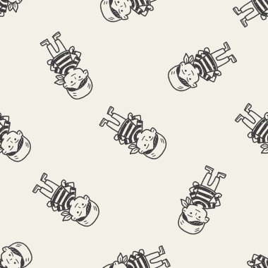 korsan denizci doodle Dikişsiz desen arka plan