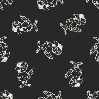 papağan doodle Dikişsiz desen arka plan