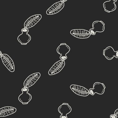 Quill'in doodle Dikişsiz desen arka plan
