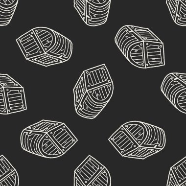 Hazine sandığı doodle Dikişsiz desen arka plan