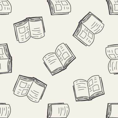 Doodle kitap Dikişsiz desen arka plan
