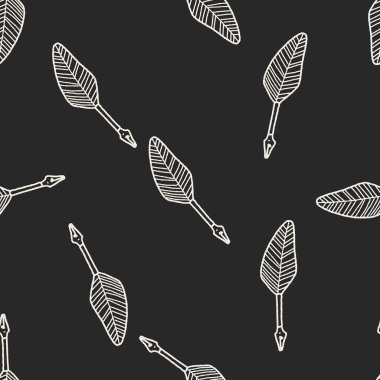 Quill'in doodle Dikişsiz desen arka plan