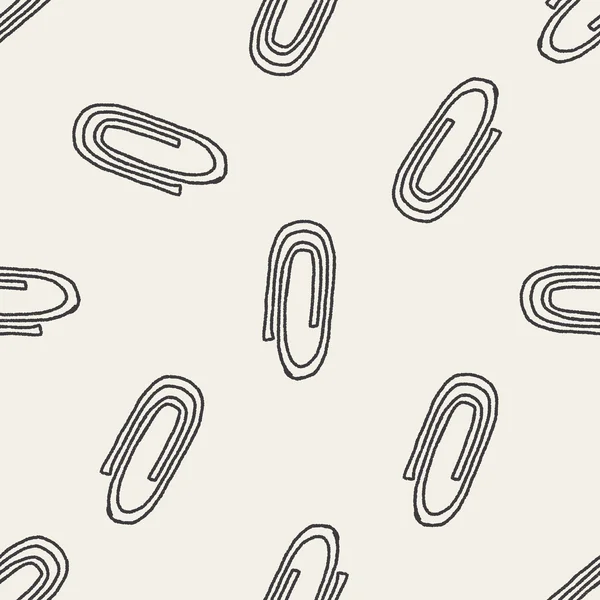 Doodle Paper clips seamless pattern background — Stock Vector