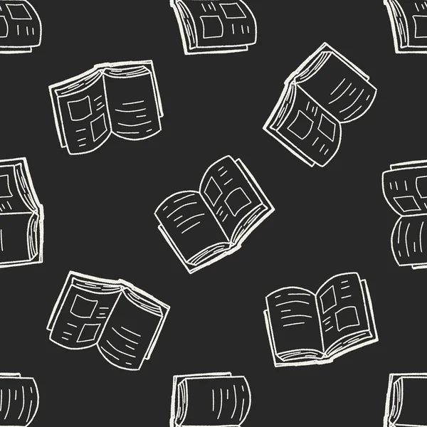 Doodle libro sin costura patrón fondo — Vector de stock