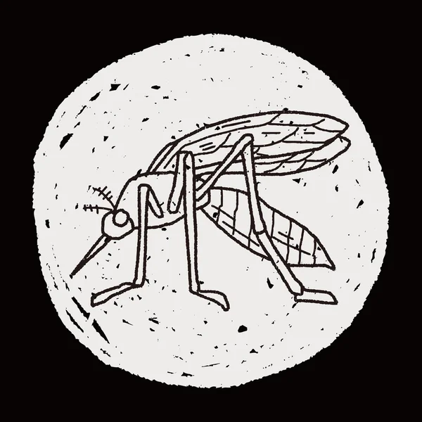 蚊の落書き — ストックベクタ