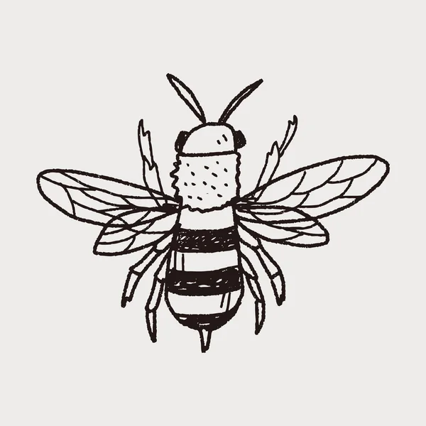 Bee doodle — Stock vektor