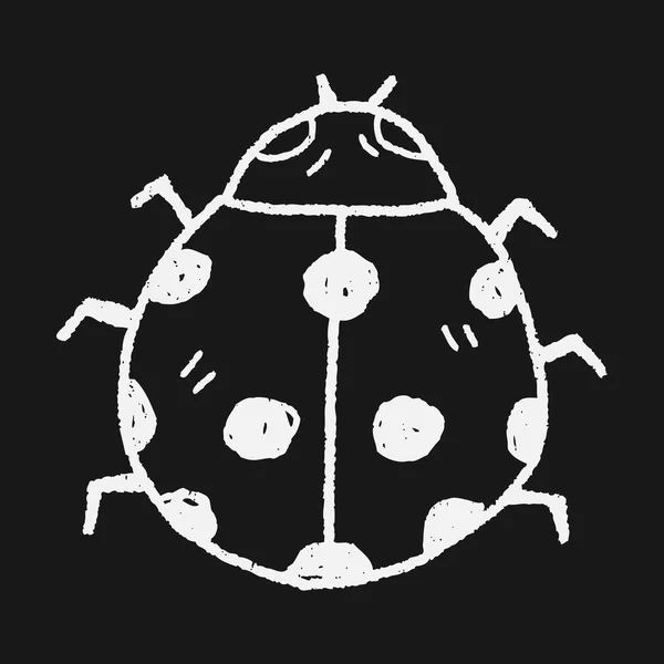 Lieveheersbeestje doodle — Stockvector