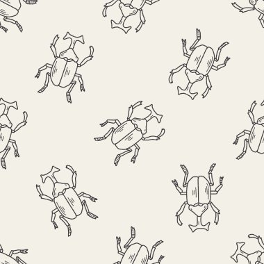böceği doodle Dikişsiz desen arka plan