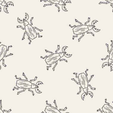 böceği doodle Dikişsiz desen arka plan