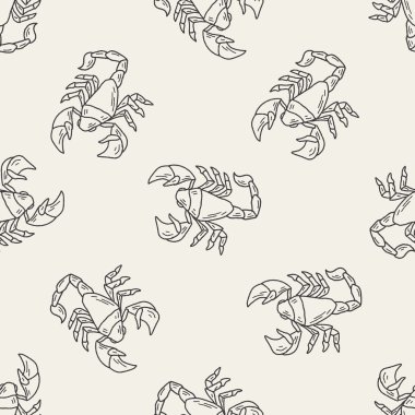 Akrep doodle Dikişsiz desen arka plan