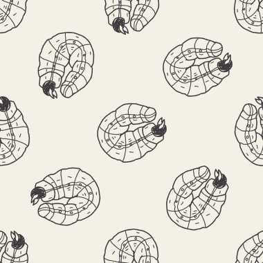Caterpillar doodle Dikişsiz desen arka plan