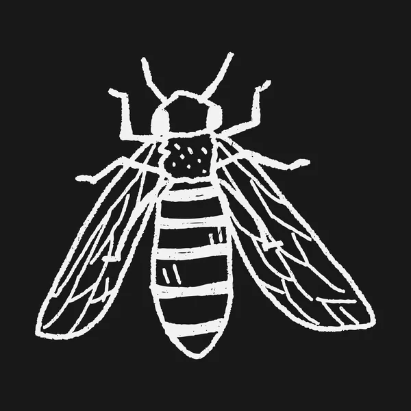 Doodle de abelha — Vetor de Stock
