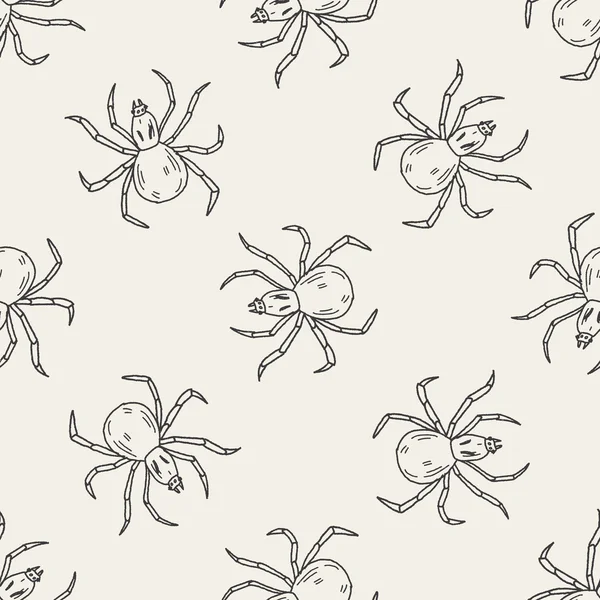 Spider doodle seamless pattern background — Stock Vector