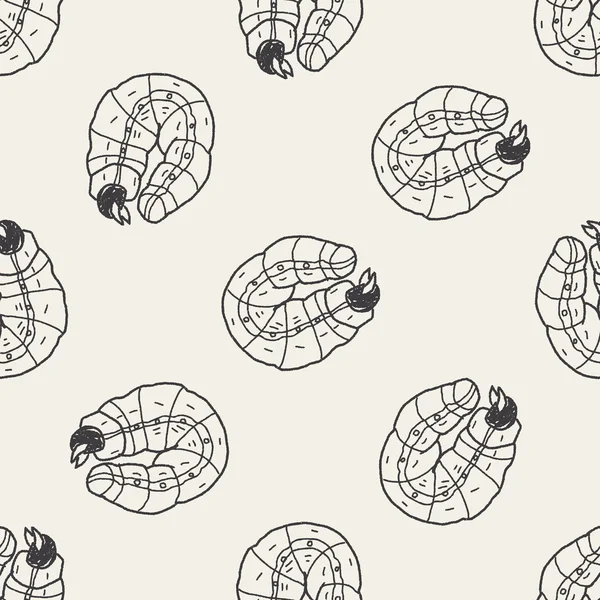 Caterpillar doodle sömlös bakgrund — Stock vektor