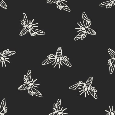 Güve doodle Dikişsiz desen arka plan