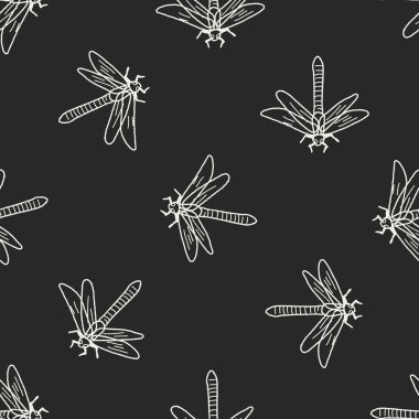 Yusufçuk doodle Dikişsiz desen arka plan