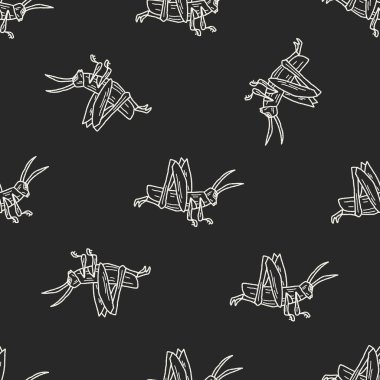 Çekirge doodle Dikişsiz desen arka plan