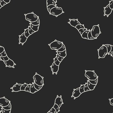 Caterpillar doodle Dikişsiz desen arka plan