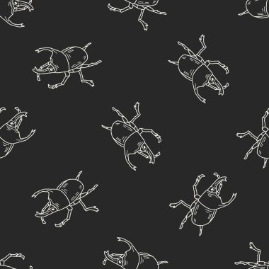 böceği doodle Dikişsiz desen arka plan