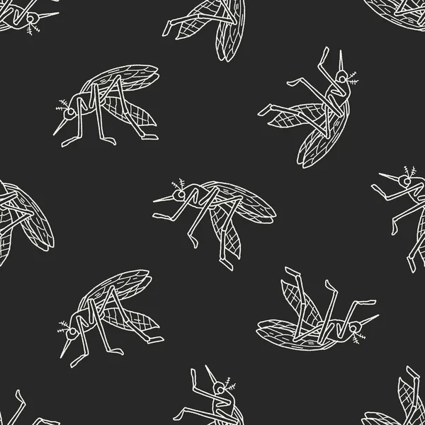 Bakgrunn for myggdoodler og sømløse mønstre – stockvektor