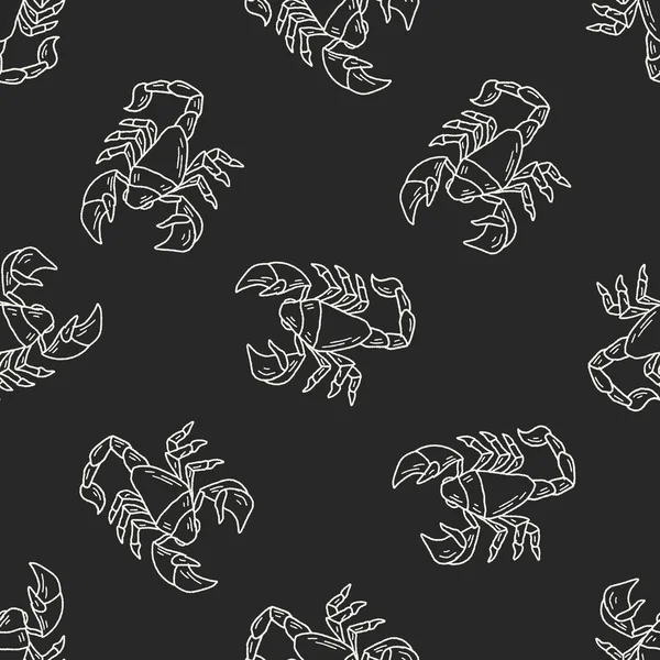 Scorpion doodle seamless pattern background — Stock Vector