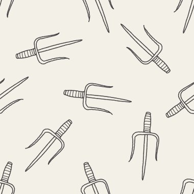 Trident doodle Dikişsiz desen arka plan