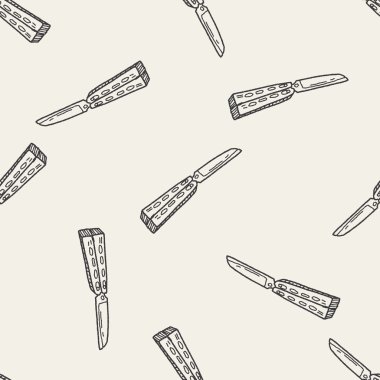 bıçak doodle Dikişsiz desen arka plan