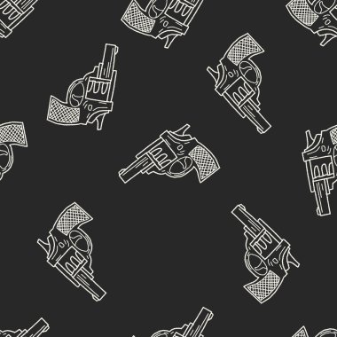 silah doodle Dikişsiz desen arka plan