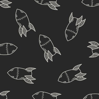 Füze doodle Dikişsiz desen arka plan