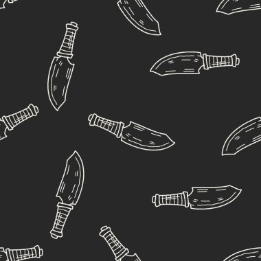 bıçak doodle Dikişsiz desen arka plan