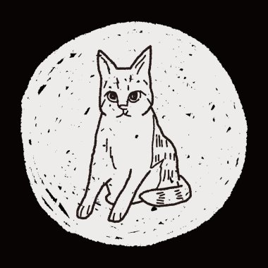 kedi doodle çizim