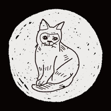 kedi doodle çizim