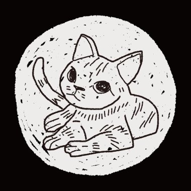 kedi doodle çizim