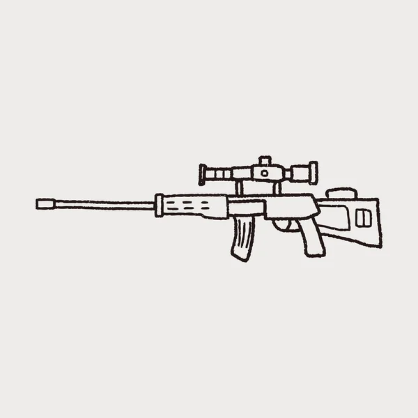 Sniper fusil doodle — Image vectorielle