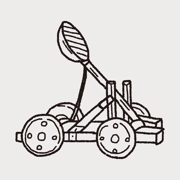 Doodle trebuchet — Wektor stockowy