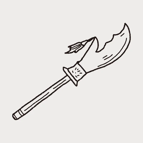 Garabato cuchillo — Vector de stock