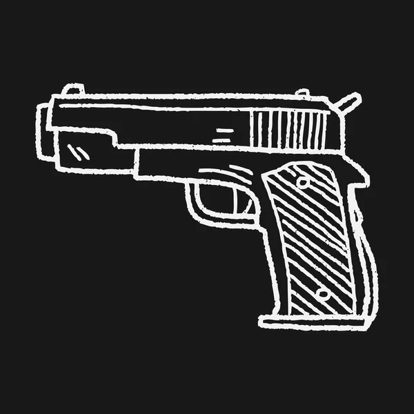 Pistool doodle — Stockvector