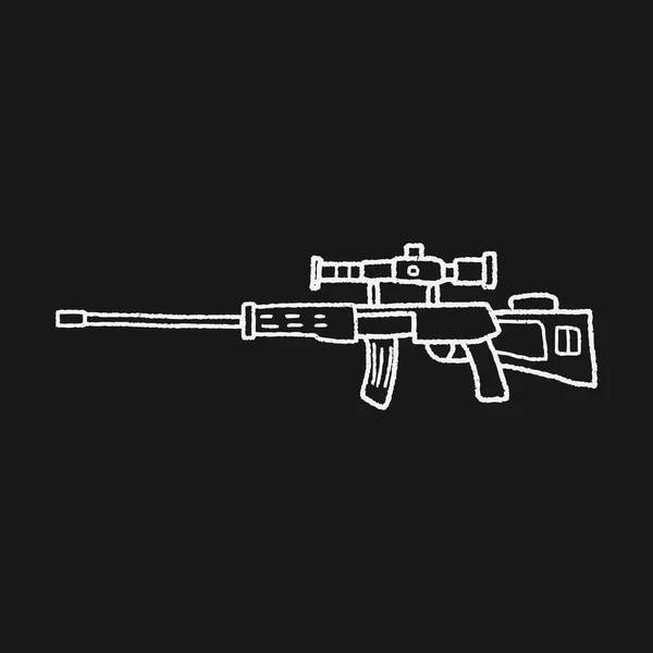 Sniper fusil doodle — Image vectorielle