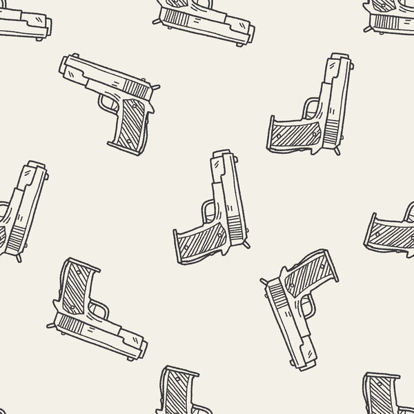 gun doodle seamless pattern background