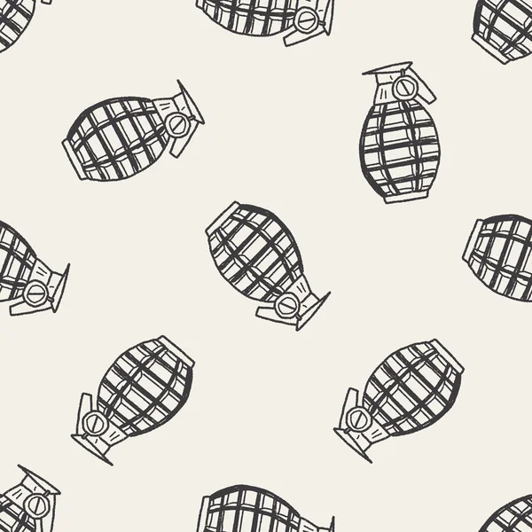 Grenade doodle fond de motif sans couture — Image vectorielle