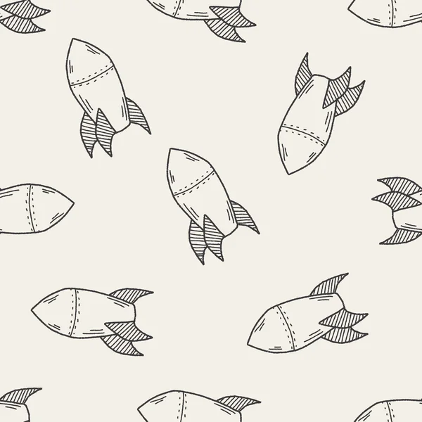 Missile doodle seamless pattern background — Stock Vector