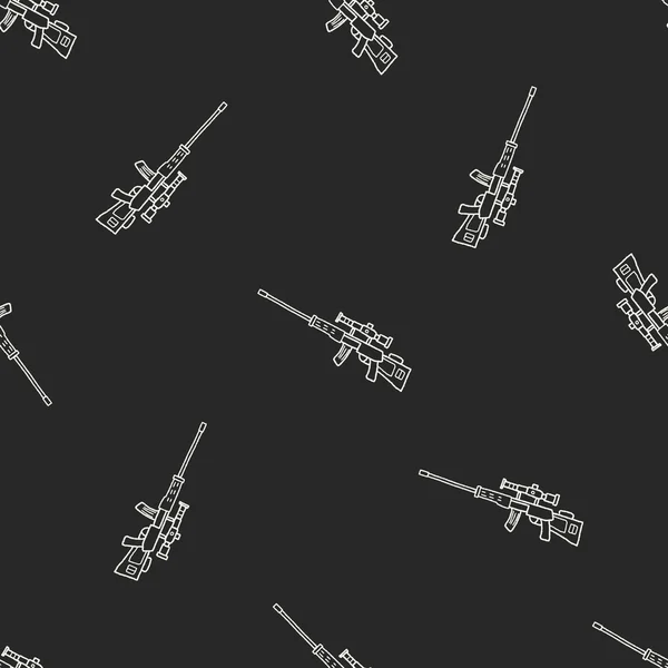 Sniper rifle doodle seamless pattern background — Stock Vector