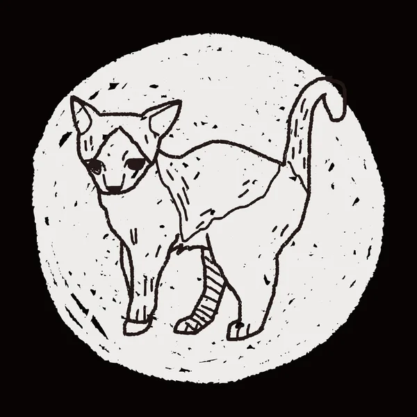 Kot doodle rysunku — Wektor stockowy