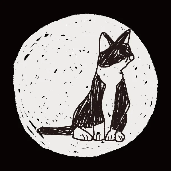 Desenho doodle gato — Vetor de Stock