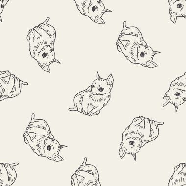 kedi doodle çizim Dikişsiz desen arka plan