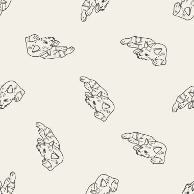 kedi doodle çizim Dikişsiz desen arka plan