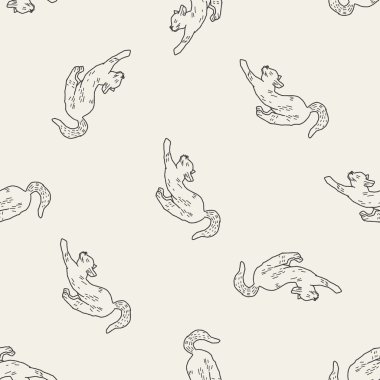 kedi doodle çizim Dikişsiz desen arka plan