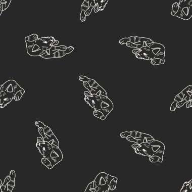 kedi doodle çizim Dikişsiz desen arka plan
