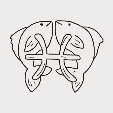 Balık takımyıldızı doodle